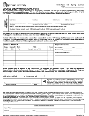 Brenau Withdrawal Form