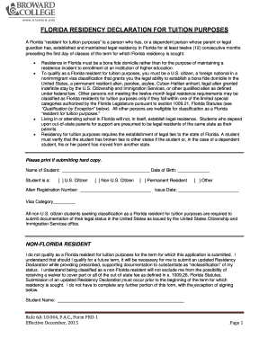 Declaration of Domicile Broward  Form