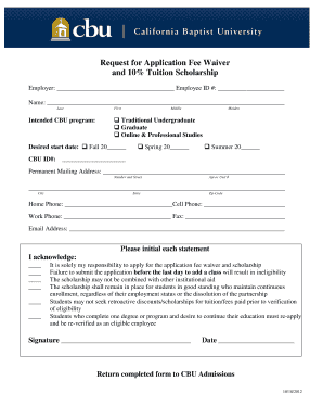 Tuition Fee Exemption  Form