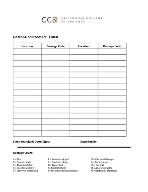 Damage Assessment Form Template