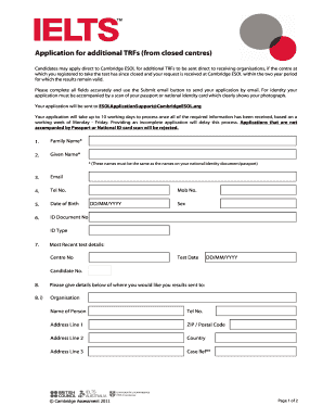 Ielts Registration Form Sample