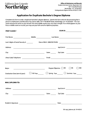 Csun Application  Form