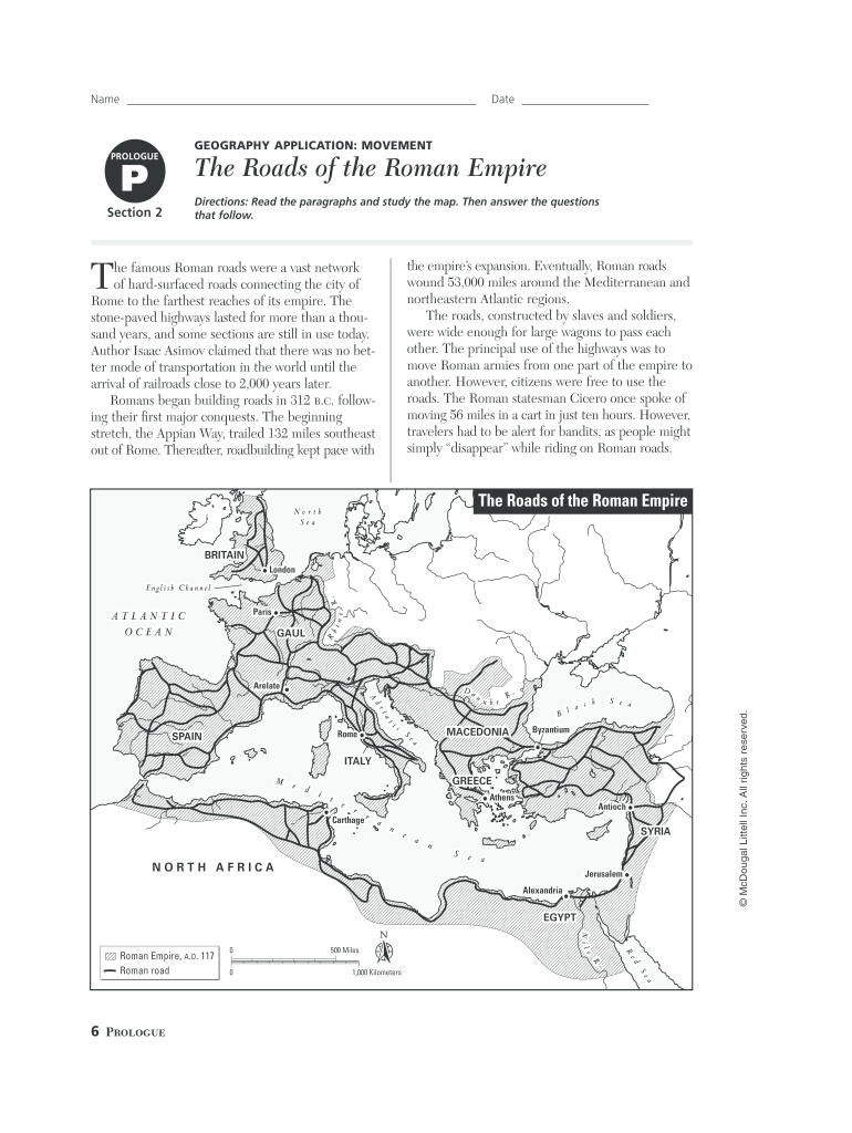 The Roads of the Roman Empire Answers  Form