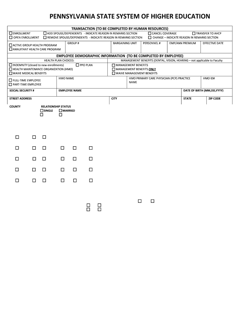  PASSHE Enrollment Change Form  California University of    Calu 2011-2024