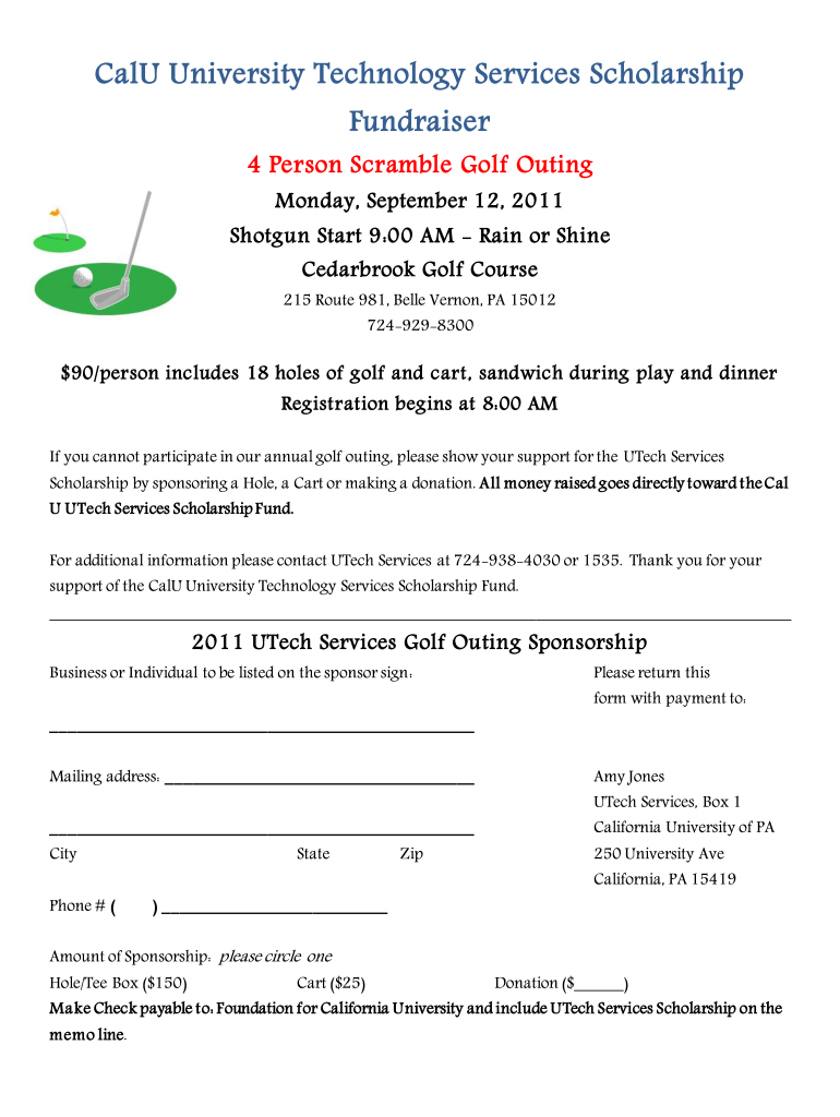 Golf Registration Form