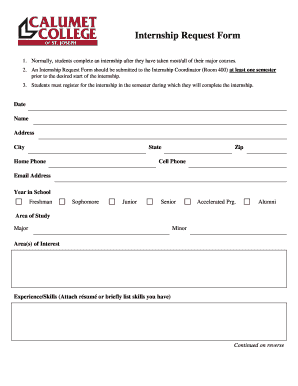 Intern Request Form