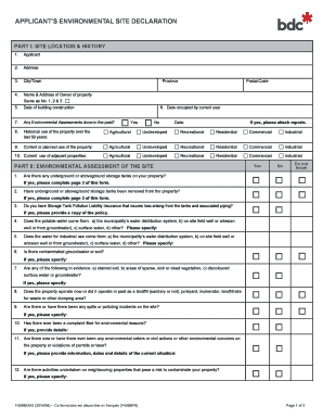 Site Declaration  Form