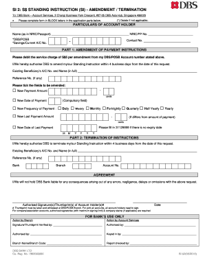 Dbs Amendment Form