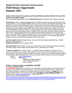 Student Position Outreach Announcement Form