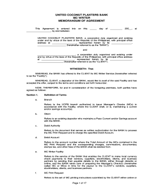 Memorandum of Agreement Sample  Form