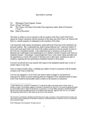 Solvency Letter Template from Accountant  Form