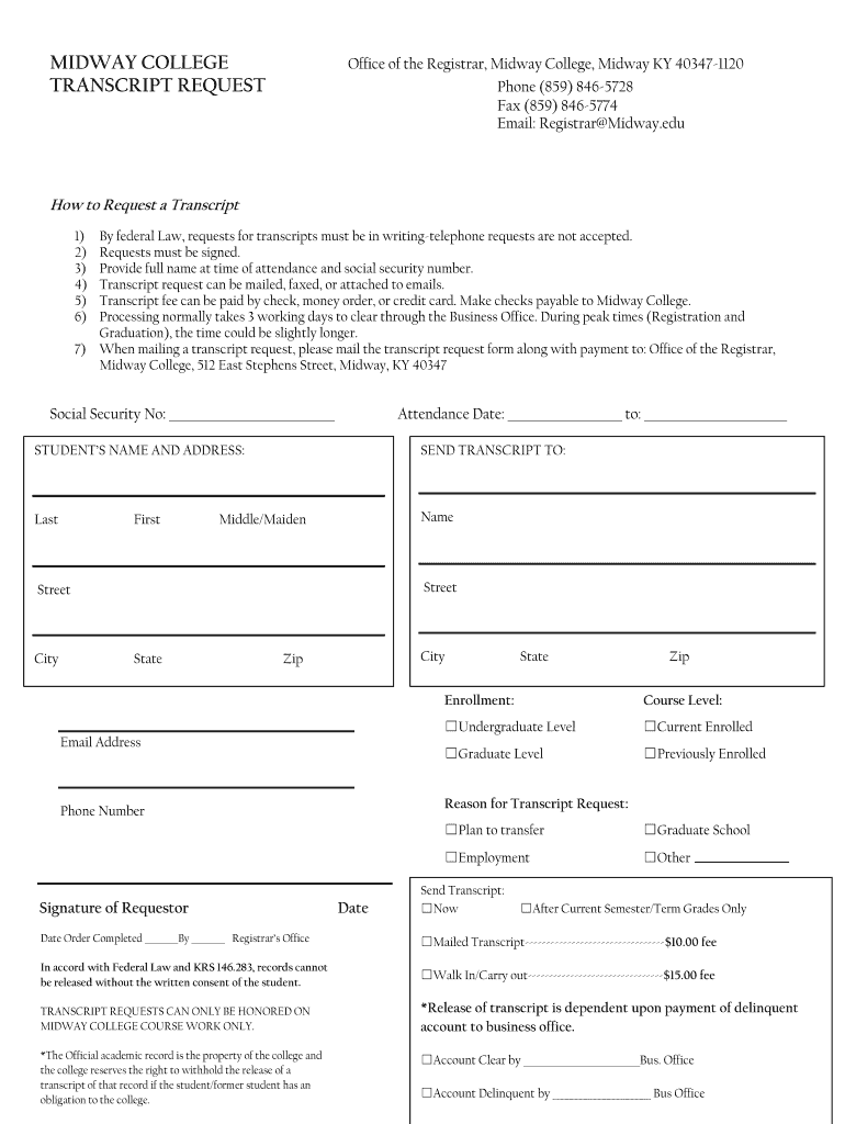 Transcript Midway  Form