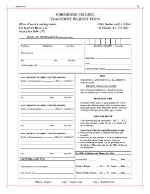 Morehouse College Transcript  Form