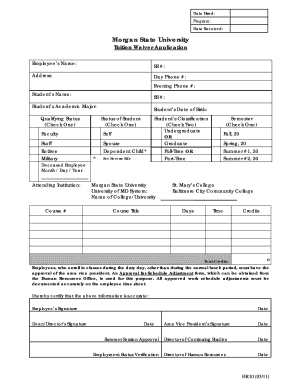 Morgan State 1098 T  Form
