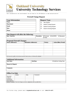 Firewall Change Request  Form