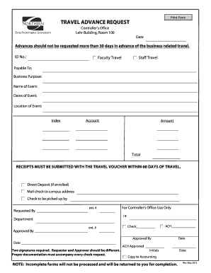 Advance Request Form