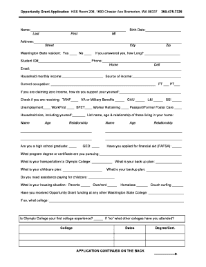 Application Olympic College Olympic  Form