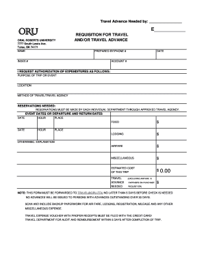 Get and Sign Travel Requisition Form