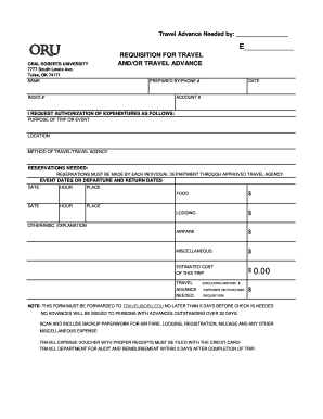 Travel Requisition Form