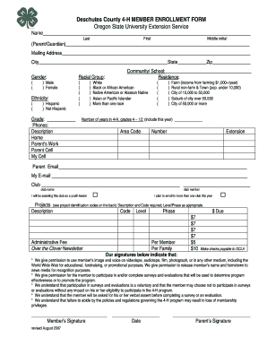 Deschutes County 4h  Form