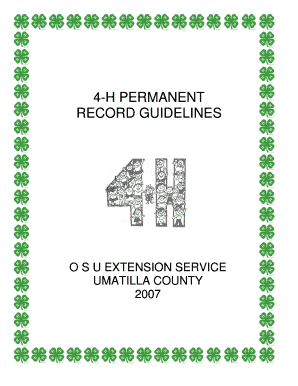 Oregon 4 H Record Book Forms