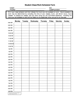 Student ClassWork Schedule Form Our Lady of the Lake University Ollusa