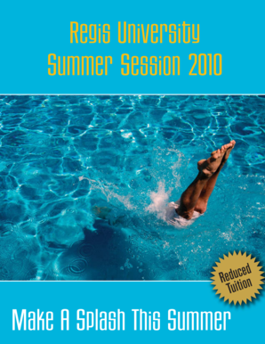 Summer Session Catalog AM7 Regis University Regis  Form