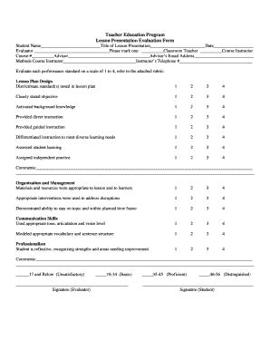 Micro Teaching Evaluation Form