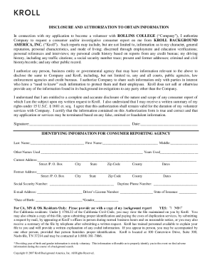 Disclosure Authorization Form