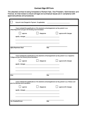 Contract Sign off Template  Form