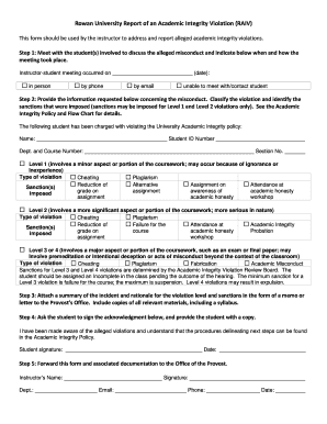 Rowan Academic Integrity  Form