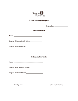 Exchange of Shift Form