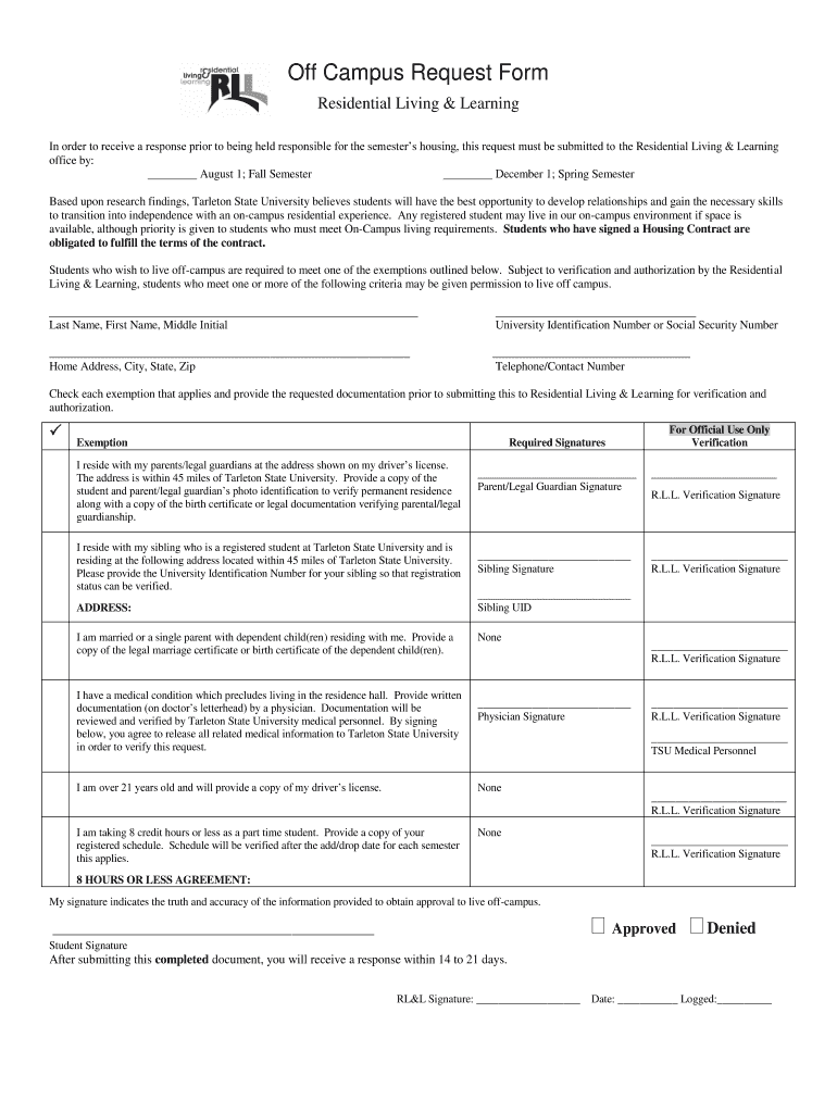 Campus Request  Form