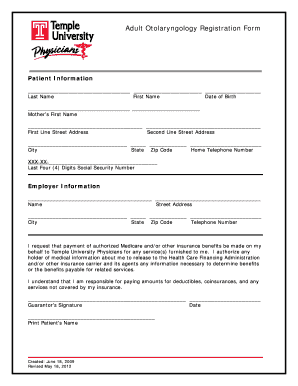 Temple Registration Form