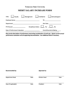 Merit Increase Form