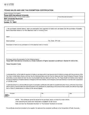 Texas Fillable Tax Exemption Form - Fill Out and Sign Printable PDF  Template | signNow