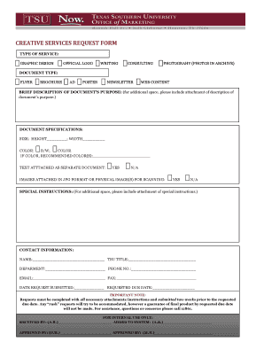 Creative Request Form Template