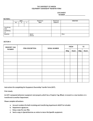 Equipment Transfer Form