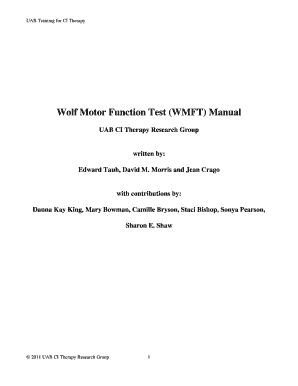 Wolf Motor Function Test PDF  Form