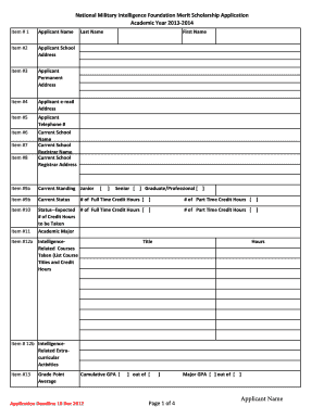 NMIF Scholarship Application National Military Form