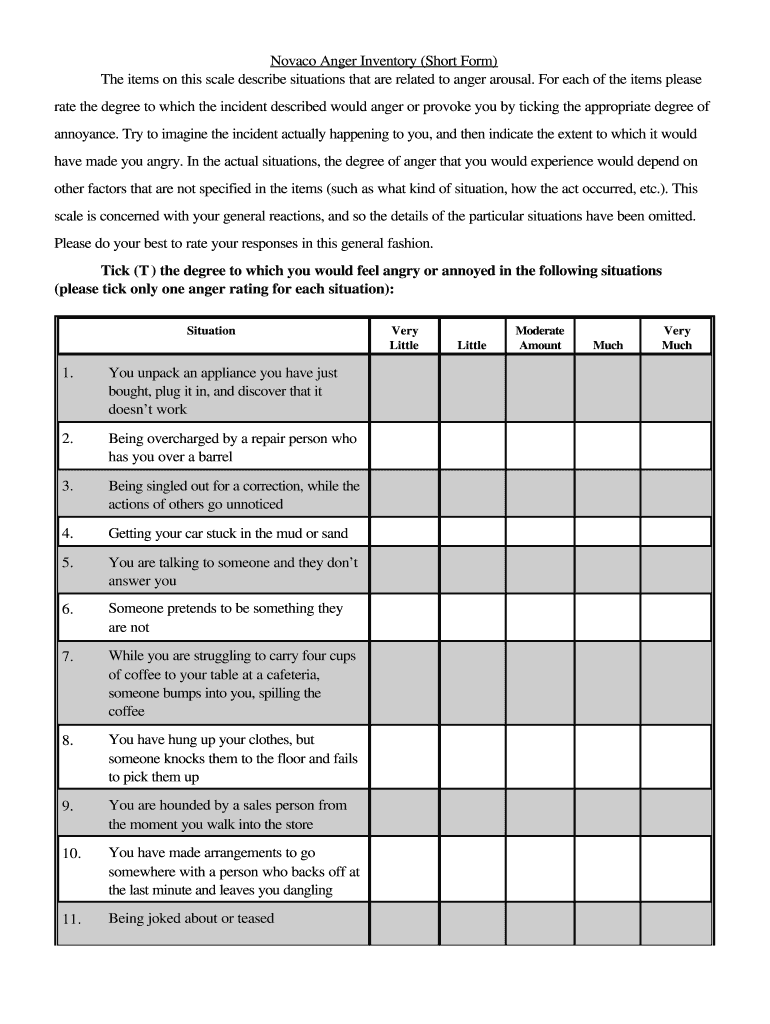 Anger Scale PDF  Form