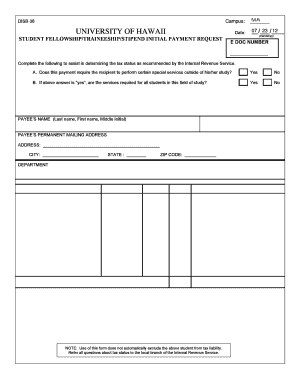 Disb 36 University of Hawaii Form