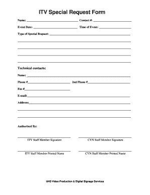 Special Request Form