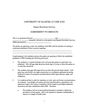 Mediation Agreement Example  Form