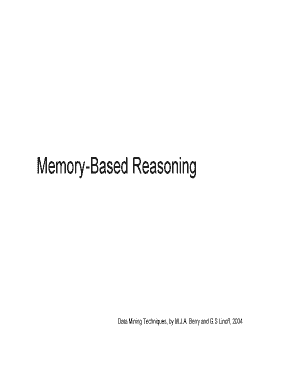 Memory Based Reasoning in Data Mining  Form