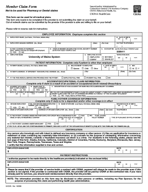 Cigna Umaine Form