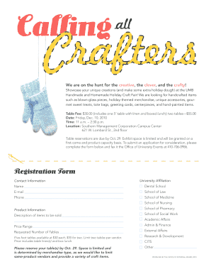 Craft Fair Order Form Template