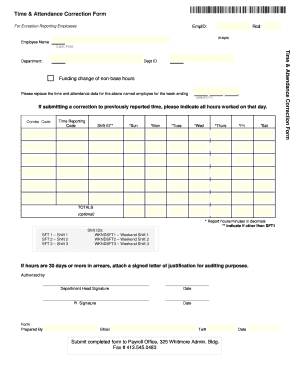 Attendance Correction Request Letter Sample  Form