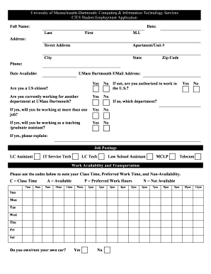 Umassd Cits  Form