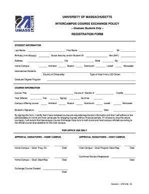 University Registration Form